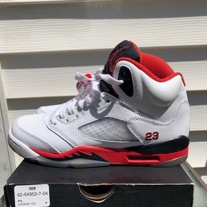 🔥Air Jordan Retro 5 Fire Red/Black /White